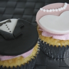 Bruidspaar cupcakes